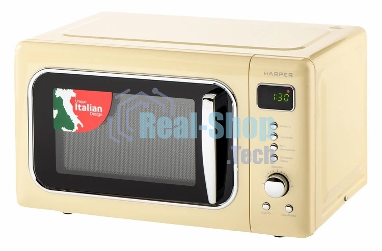 Микроволновая печь HARPER HMW-20ST04 CREAMY бежевый, 20 л, 700 Вт, переключатели - кнопки/поворотный механизм