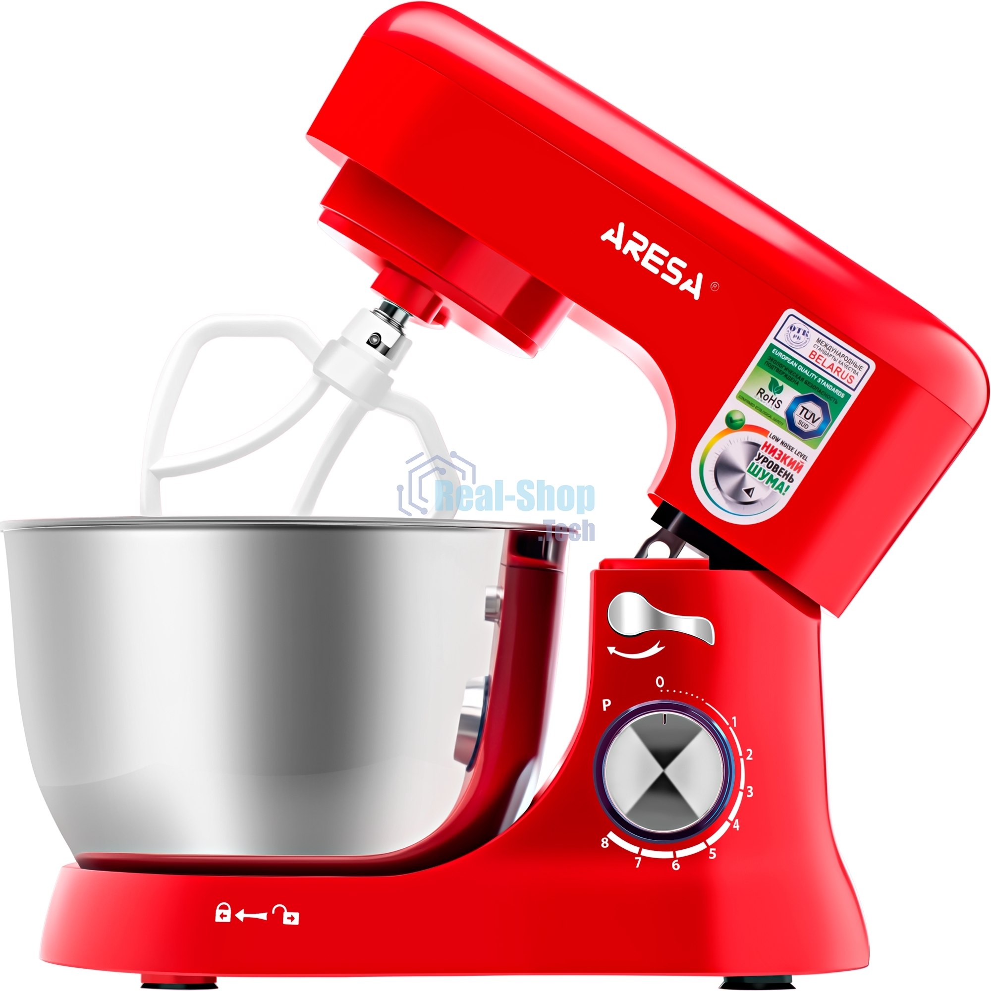 Миксер планетарный ARESA AR-1910 1000 Вт. красный