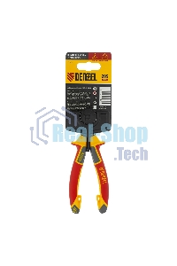 Длинногубцы прямые Denzel диэлектрические рукоятки до 1000 В, трехкомпонентные рукоятки, 205 мм