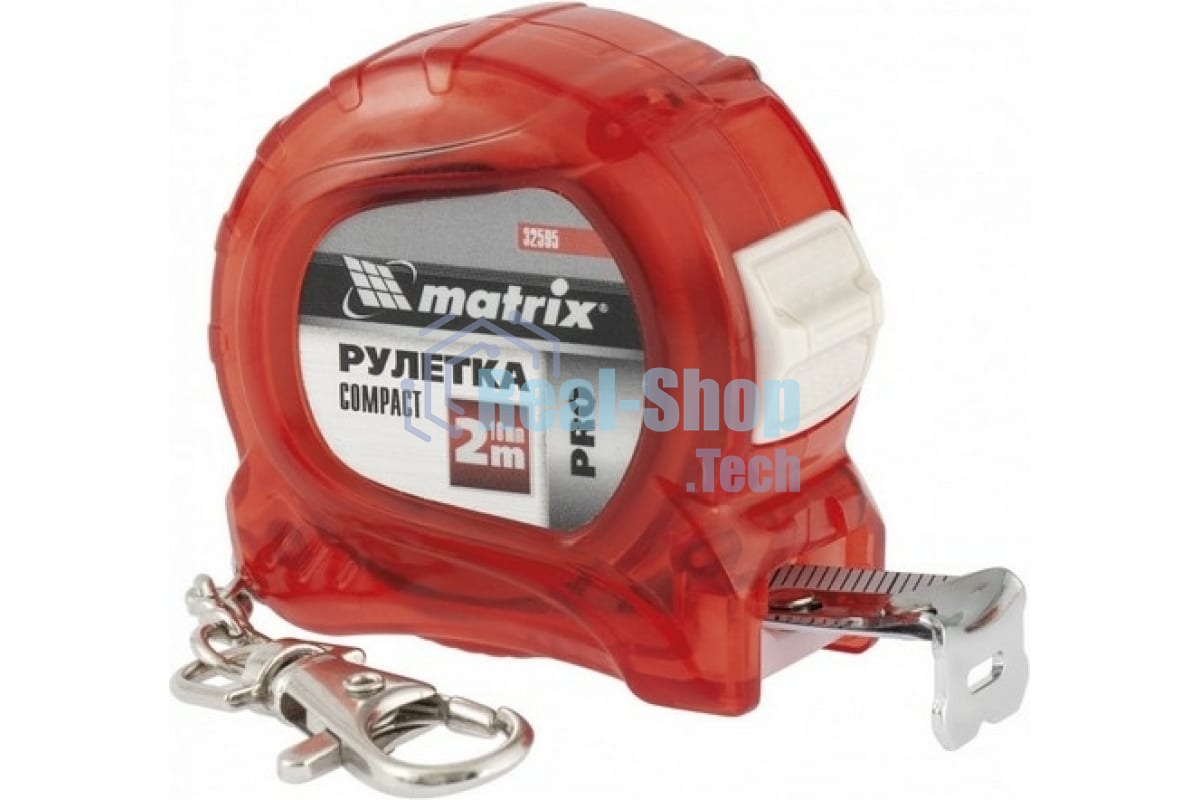Рулетка Compact, 2 м x 16 мм, компактный размер, карабин-держатель, PRO Matrix