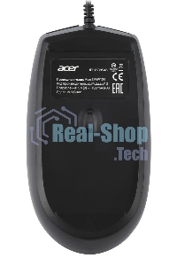 Мышь проводная Acer OMW126 черный, 1200 dpi, USB, кнопки - 3