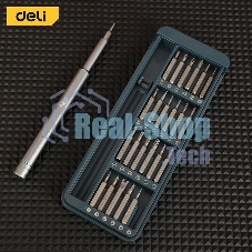 Набор прецизионных отверток Deli DL241025 (отвертка + 24 биты), сталь S2 + Cr-V