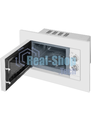 Микроволновая печь встраиваемая Weissgauff HMT-2012GRILL белый, 20 л, 700 Вт, переключатели - поворотный механизм