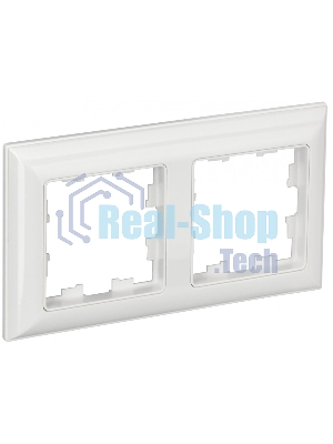 Рамка 2-местная IEK BRITE РУ-2-Бр DECOR 3D-форма белый/белый