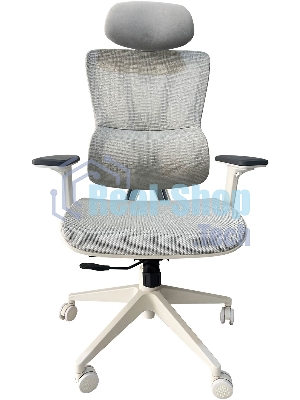 Кресло Cactus CS-CHR-MC02GY серый, сетка, подголовник