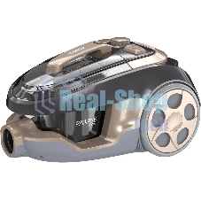 Пылесос Hyundai HYV-C3550 золотистый/темно-коричневый, 380/2220 Вт, уборка сухая, пылесборник контейнер 2,5 л