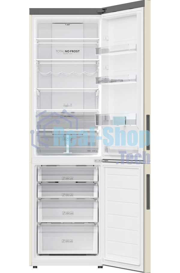 Холодильник Haier C2F637CCGU1 бежевый, двухкамерный, 278/108л, морозилка снизу, No Frost