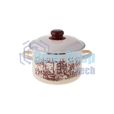 Кастрюля Appetite 1RD221М CAFE с крышкой, эмалированная сталь, цилиндрическая 5,5 л