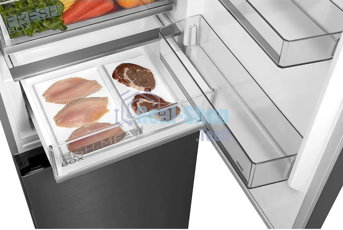 Холодильник Midea MDRB469MGF46I нержавеющая сталь двухкамерный 223/123л морозилка снизу, No Frost