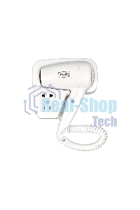 Фен Puff-1200B белый, 1200 Вт, с доп. розеткой