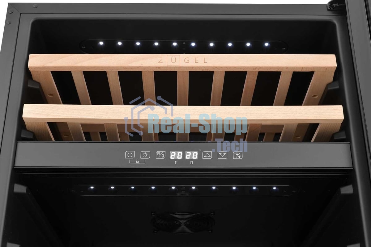 Винный шкаф встраиваемый ZÜGEL ZCWI460DB, черный
