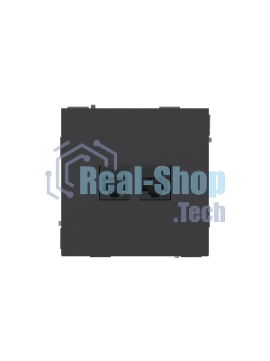 Компьютерная розетка RJ-45 без шторки, кат.5е двойная, KANT, черный уголь