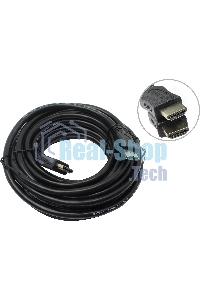 Кабель HDMI C-HM-HM-7.5M Wize, 7.5 м, v.2.0, 19M/19M, позол.разъемы, экран, черный, пакет