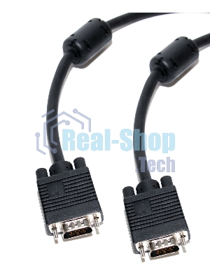 Кабель VGA сигнальный 15M, 15M, ферр.кольца, 3м.5bites
