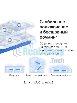 Бесшовный Mesh роутер Mercusys Halo H30G(3-pack) AC1300 10/100/1000BASE-TX