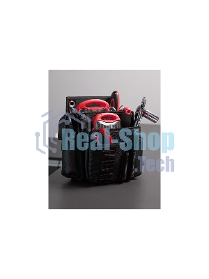 Поясная сумка монтажника Deli DL5865 250 x 250 x 110мм, 7 карманов, ткань Оксфорд 1680D, кожанные боковые карманы