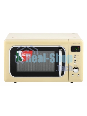 Микроволновая печь HARPER HMW-20ST04 CREAMY бежевый, 20 л, 700 Вт, переключатели - кнопки/поворотный механизм