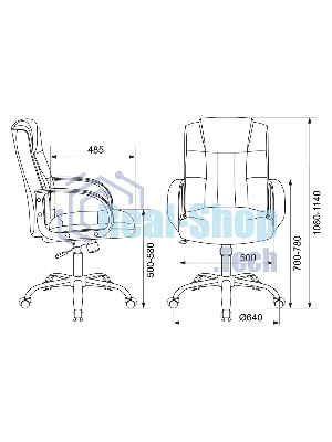 Кресло Бюрократ T-800N/BLACK черный, кожа