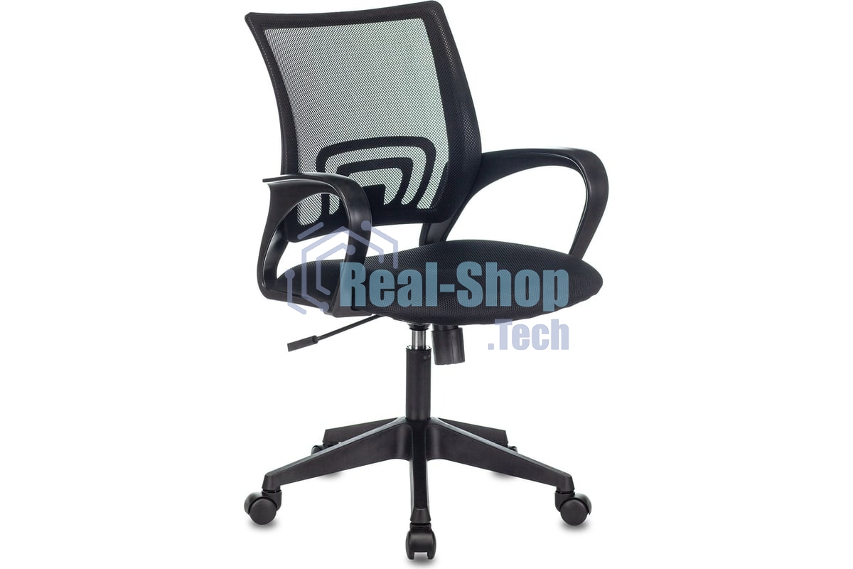 Кресло офисное Бюрократ CH-695N черный, эко.кожа, крестов. пластик