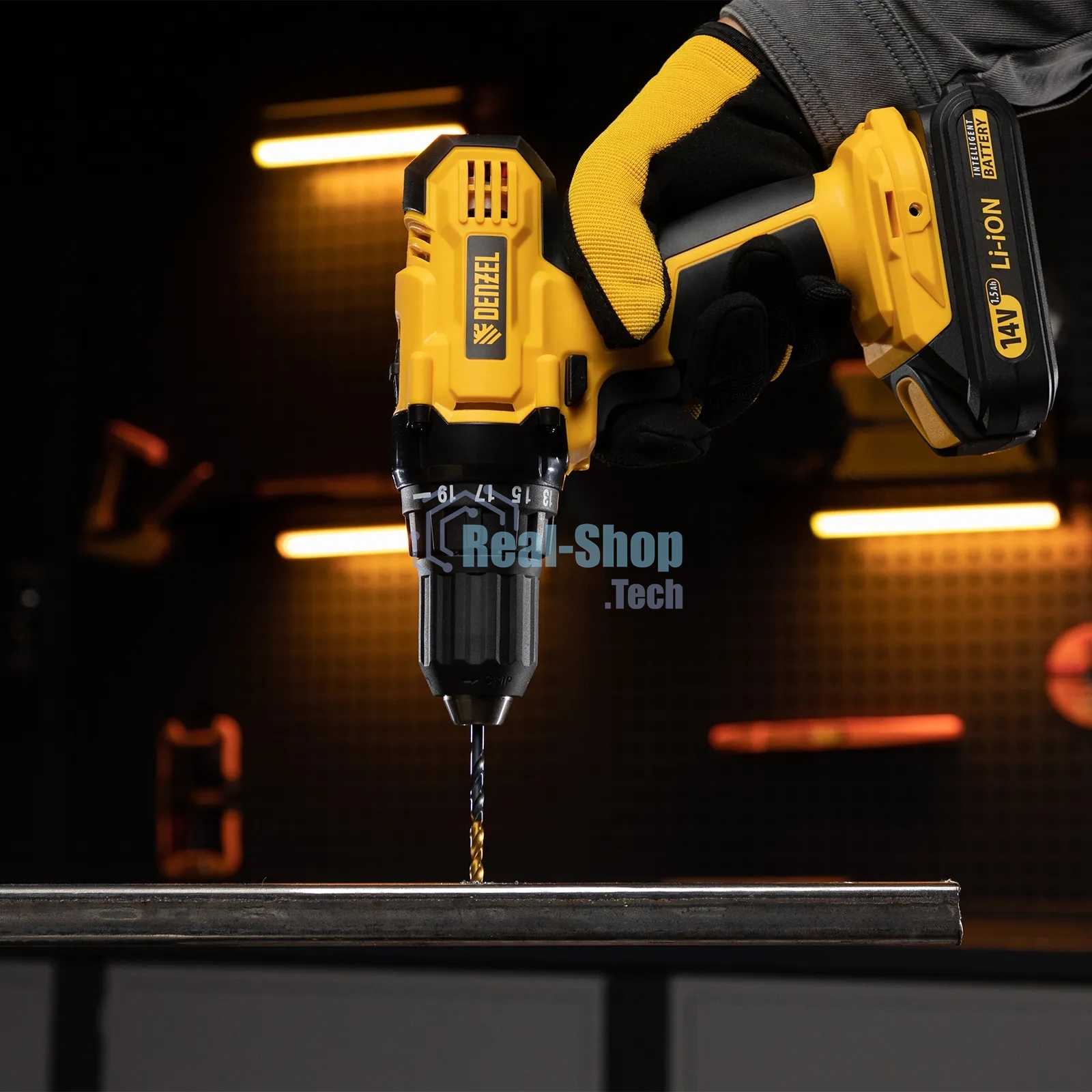 Набор сверл по металлу Denzel 1-10 мм, HSS-Tin, Golden Tip, 19 шт