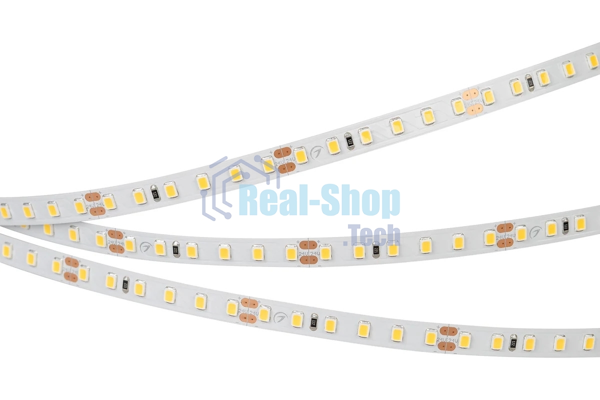 Лента светодиодная RT-A120-8мм 24V Warm3000 (9.6 W/m, IP20, 2835, 5m) (Открытый)