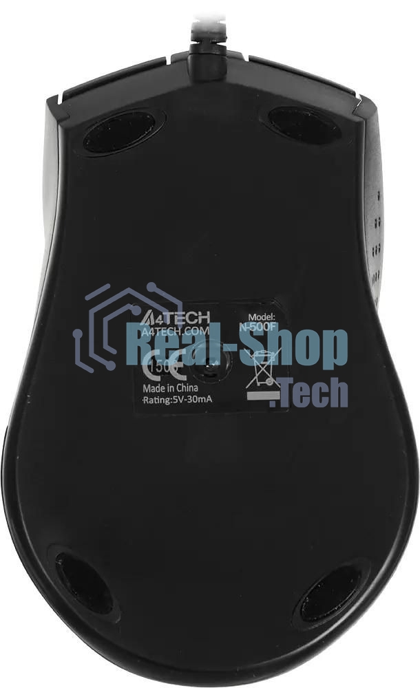 Мышь проводная A4Tech N-500F серый глянец/черный, 1200 dpi, USB, кнопки - 4