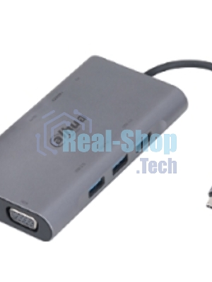 USB-концентратор Dahua 9 in 1 USB 3.1 Type-C to USB 3.0 + HDMI + RJ45 + VGA + SD/TF +PD Docking Station