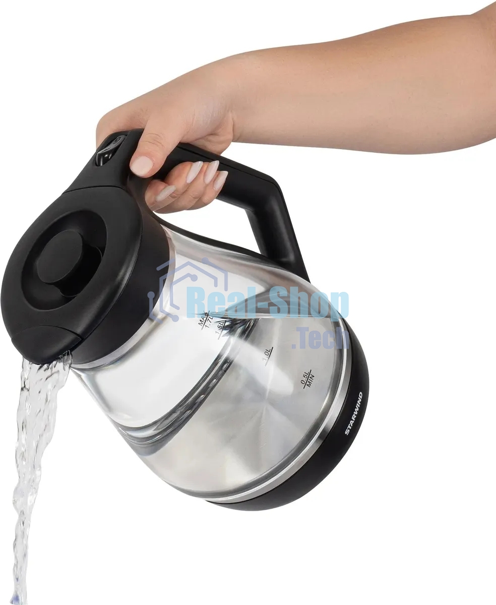 Чайник электрический Starwind SKS2035 1.7 л, 2200 Вт, черный