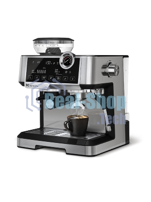 Кофеварка рожковая BQ CM5002 серебристый/черный, исп. кофе - зерновой/молотый, 2,8 л, 2400 Вт, 19 бар