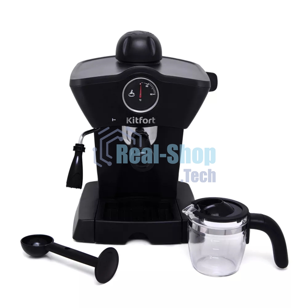 Кофеварка рожковая Kitfort КТ-706 черный, исп. кофе - молотый, 0,25 л, 800 Вт, 3,5 бар