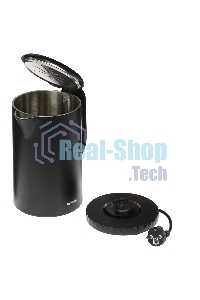 Чайник электрический Centek CT-0020 черный металл 1.7л, 2200W, бесшовная колба, двойные стенки