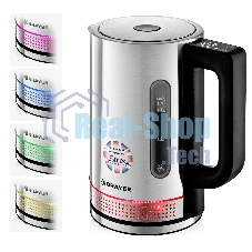 Чайник электрический BRAYER BR1060 2200 Вт, 1,7 л, стальной/черный