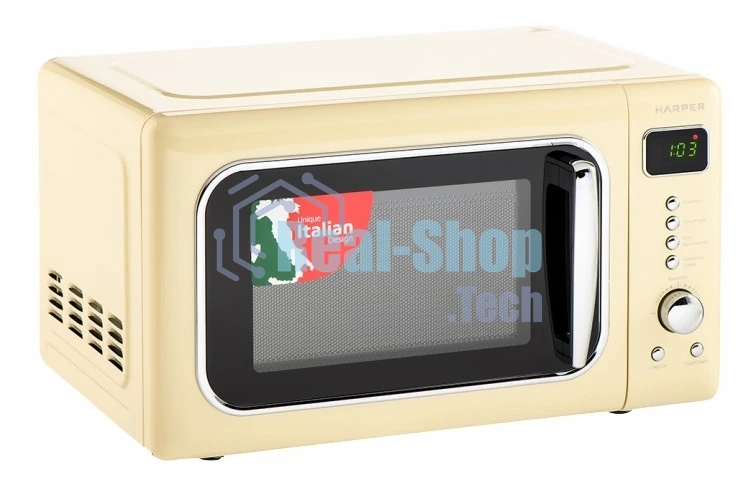 Микроволновая печь HARPER HMW-20ST04 CREAMY бежевый, 20 л, 700 Вт, переключатели - кнопки/поворотный механизм