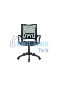 Кресло офисное Бюрократ CH-695N черный, эко.кожа, крестов. пластик