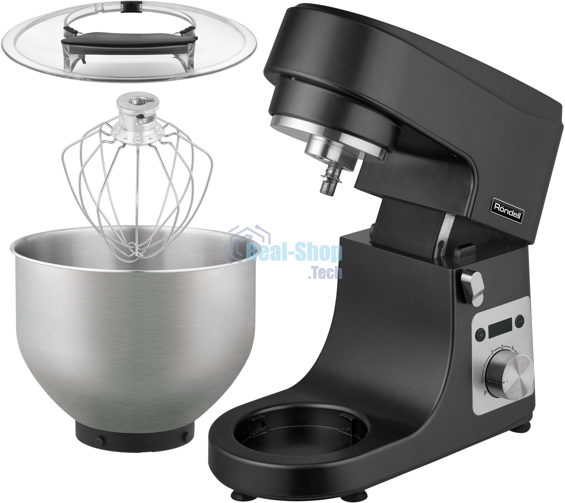 Кухонная машина Rondell RDE-1402 планетар.вращ. 2000Вт черный