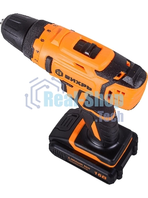 Дрель-шуруповерт Вихрь ДА-16Л-2КА, 16 В, 1,5 Ач, 32 Нм, щеточный