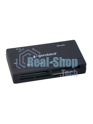 Кард-ридер Gembird FD2-MSD-4/черный/SD/TF/MicroSD/XD/MS/M2/CF/USB 2.0/пластик
