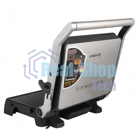 Электрический пресс-гриль Endever Grillmaster 225, серебристый/черный, 2300 Вт, терморегулятор, размер пов-ти 28х17 см