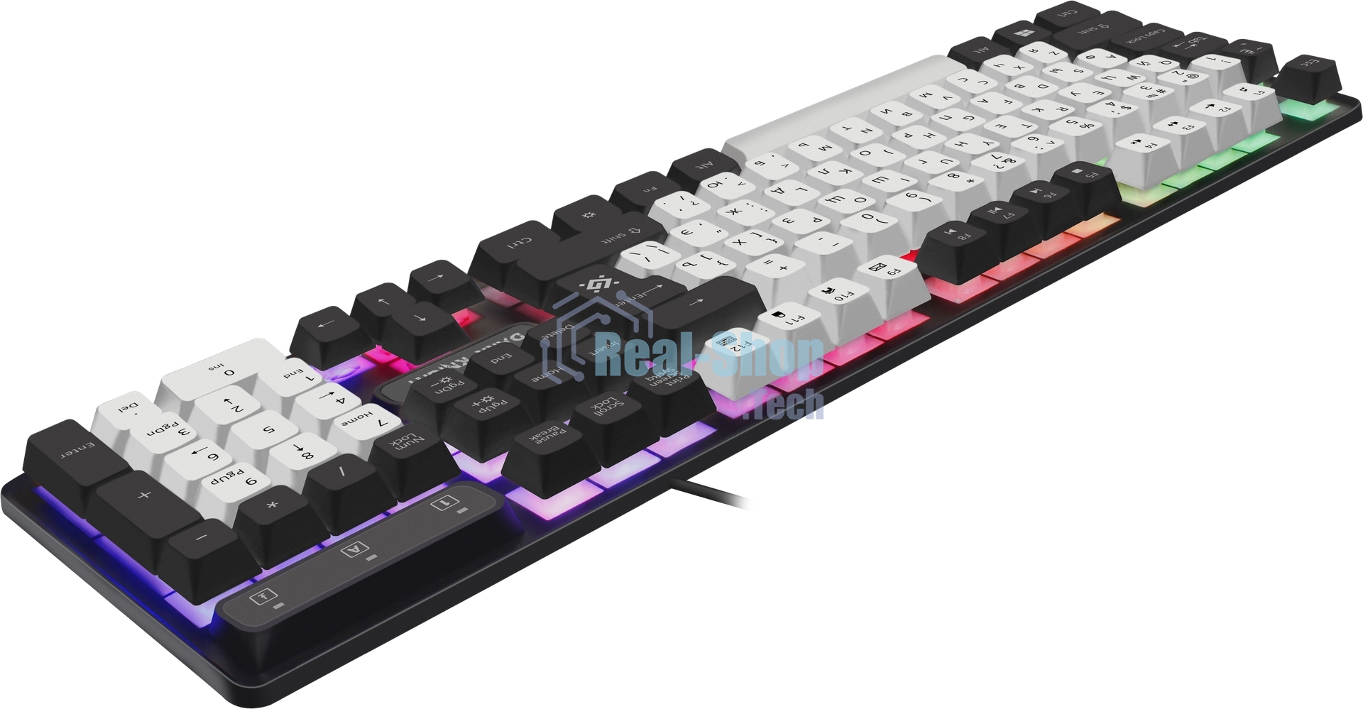 Клавиатура проводная Defender Dark Knight R GK-077, USB, черный/белый