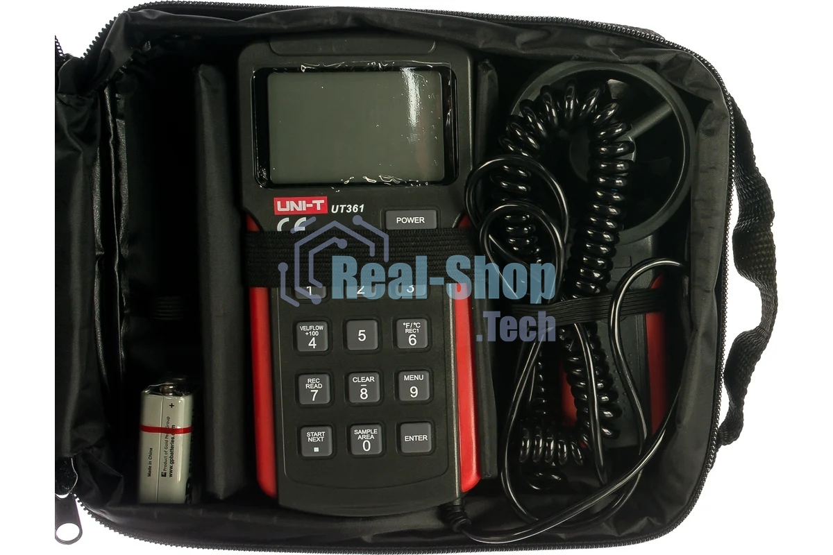 Анемометр UT361, анемометр-термометр с крыльчаткой, 2 ~ 30м/с, 0 ~ 40С