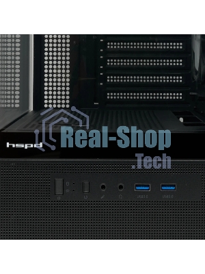 Компьютерный корпус HSPD F710, Panoramic Mid Tower, черный, TG, 0.5 SPCC, 3x120мм ARGb E-ATX, ATX, mATX, mITX 185/395/270мм 2x2.5