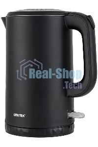 Чайник электрический Centek CT-0020 черный металл 1.7л, 2200W, бесшовная колба, двойные стенки