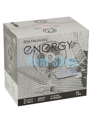 Вентилятор Energy EN-0602 белый/синий, настольный, 15 Вт, 2 скорости, 15 см, на прищепке