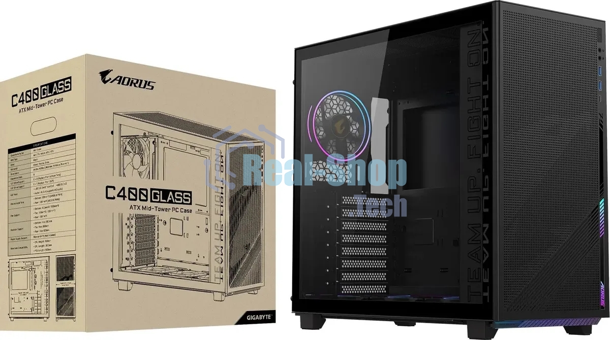 Компьютерный корпус Gigabyte Gb-AC400G черный без БП ATX 2xUSB 3.0 1xUSB3.1 audio bott PSU