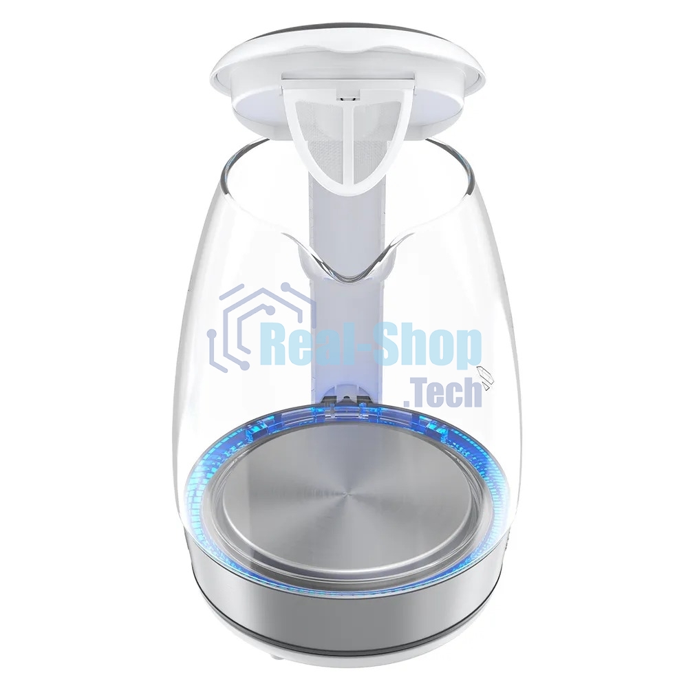 Чайник электрический Scarlett SC-EK27G104 1.7л. 2200Вт белый корпус: стекло/пластик