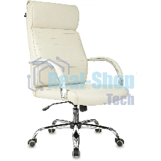 Кресло руководителя Бюрократ T-8010SL/IVORY слоновая кость, искусственная кожа, крестовина хром