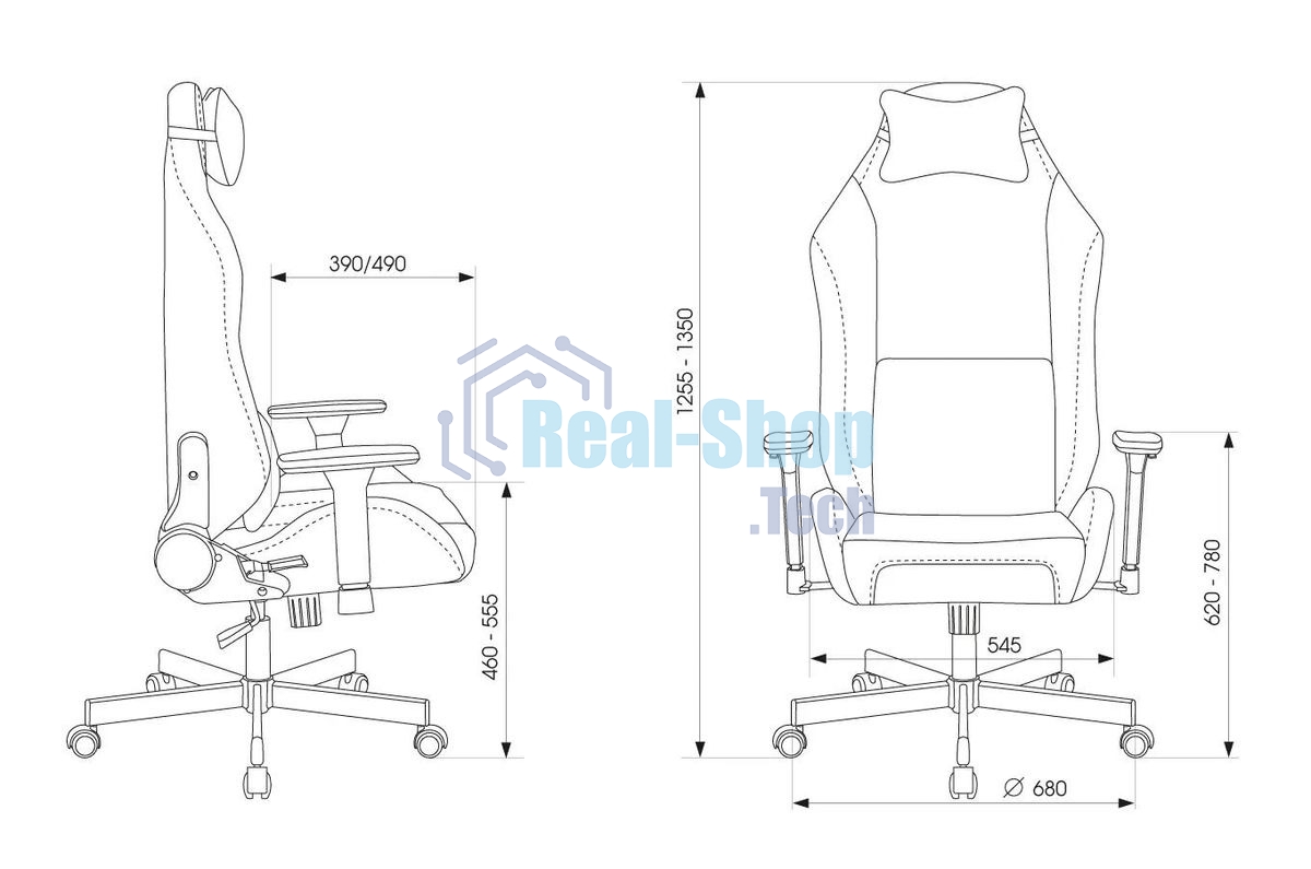 Кресло игровое Бюрократ Knight N1 Fabric серый Light-19 с подголов. крестовина металл