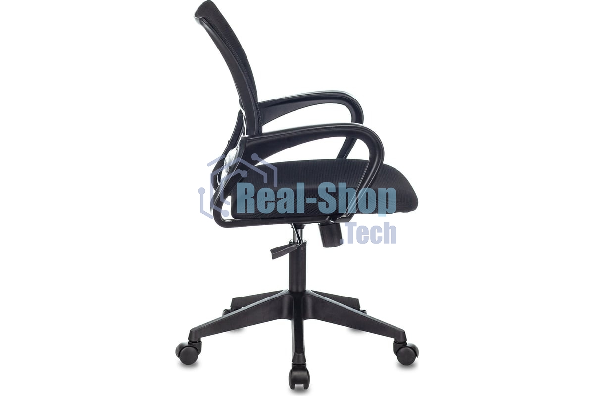 Кресло офисное Бюрократ CH-695N черный, эко.кожа, крестов. пластик