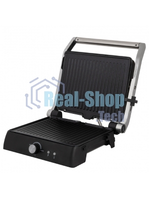 Электрический пресс-гриль Endever Grillmaster 225, серебристый/черный, 2300 Вт, терморегулятор, размер пов-ти 28х17 см