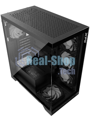 Компьютерный корпус XPG INVADER X BLACK (INVADERXMT-BKCWW) Mid-Tower Gaming ATX PC Case with Panoramic View, Tempered Glass Panels, and RGb Lighting Black